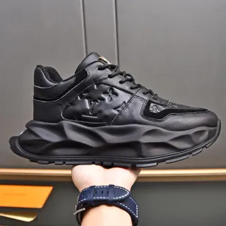 لويس فيتون LV Trainer أسود جلد مطبوع Monogram سول منحوتة سميكة
