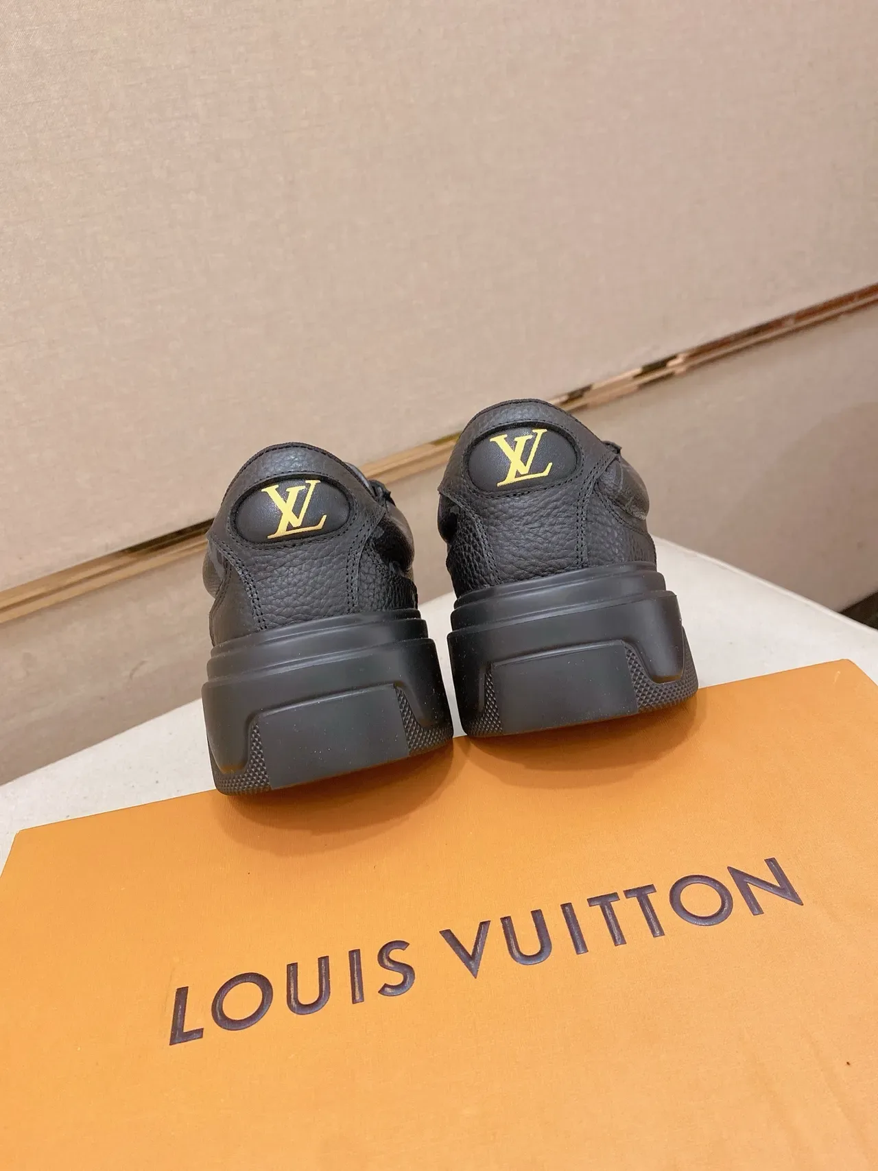 Louis Vuitton LV Trainer Black Monogram Leather Upper Sculpted Chunky Sole Lifestyle Sneakers 3