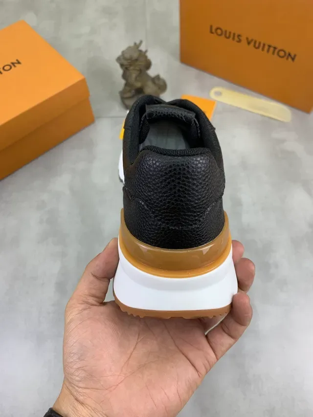 Louis Vuitton LV Trainer Black White Embossed Monogram Leather Chunky Platform Sole Lifestyle Sneakers 3