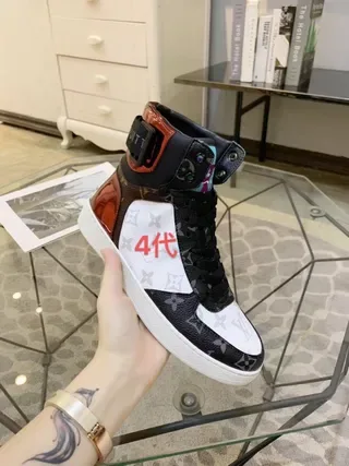 Louis Vuitton LV Trainer Black White High-Top Monogram Canvas Lifestyle Sneakers 2