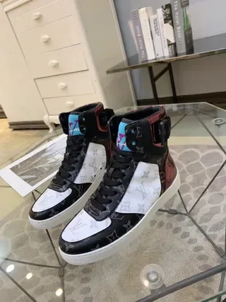 Louis Vuitton LV Trainer Black White High-Top Monogram Canvas Lifestyle Sneakers 3