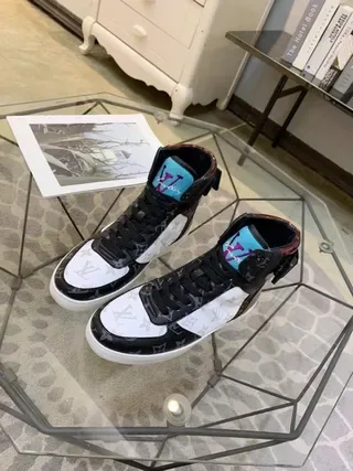 Louis Vuitton LV Trainer Black White High-Top Monogram Canvas Lifestyle Sneakers 4