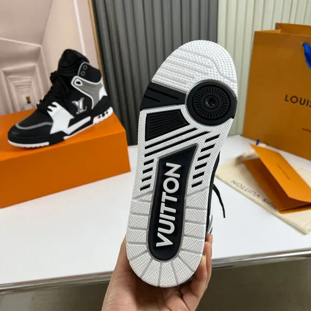 Louis Vuitton LV Trainer Black White High-Top Monogrammed Lifestyle Sneakers 2
