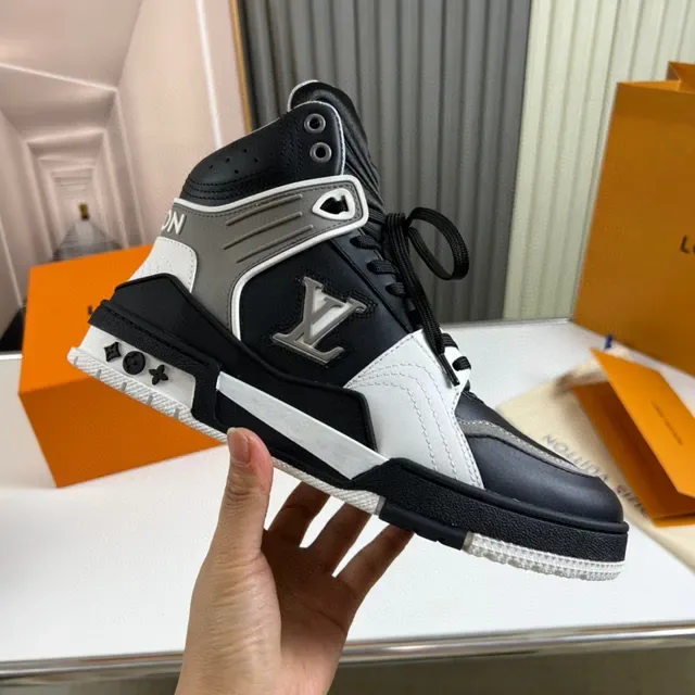 Louis Vuitton LV Trainer Black White High-Top Monogrammed Lifestyle Sneakers 5