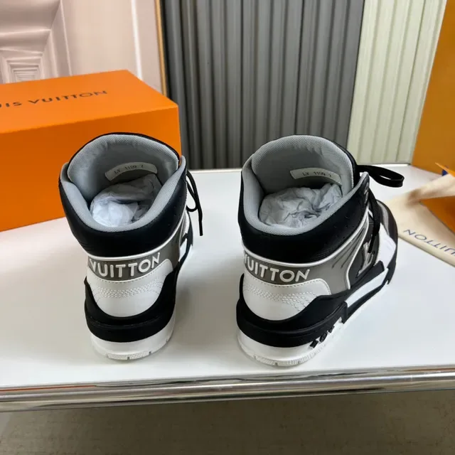Louis Vuitton LV Trainer Black White High-Top Monogrammed Lifestyle Sneakers 6