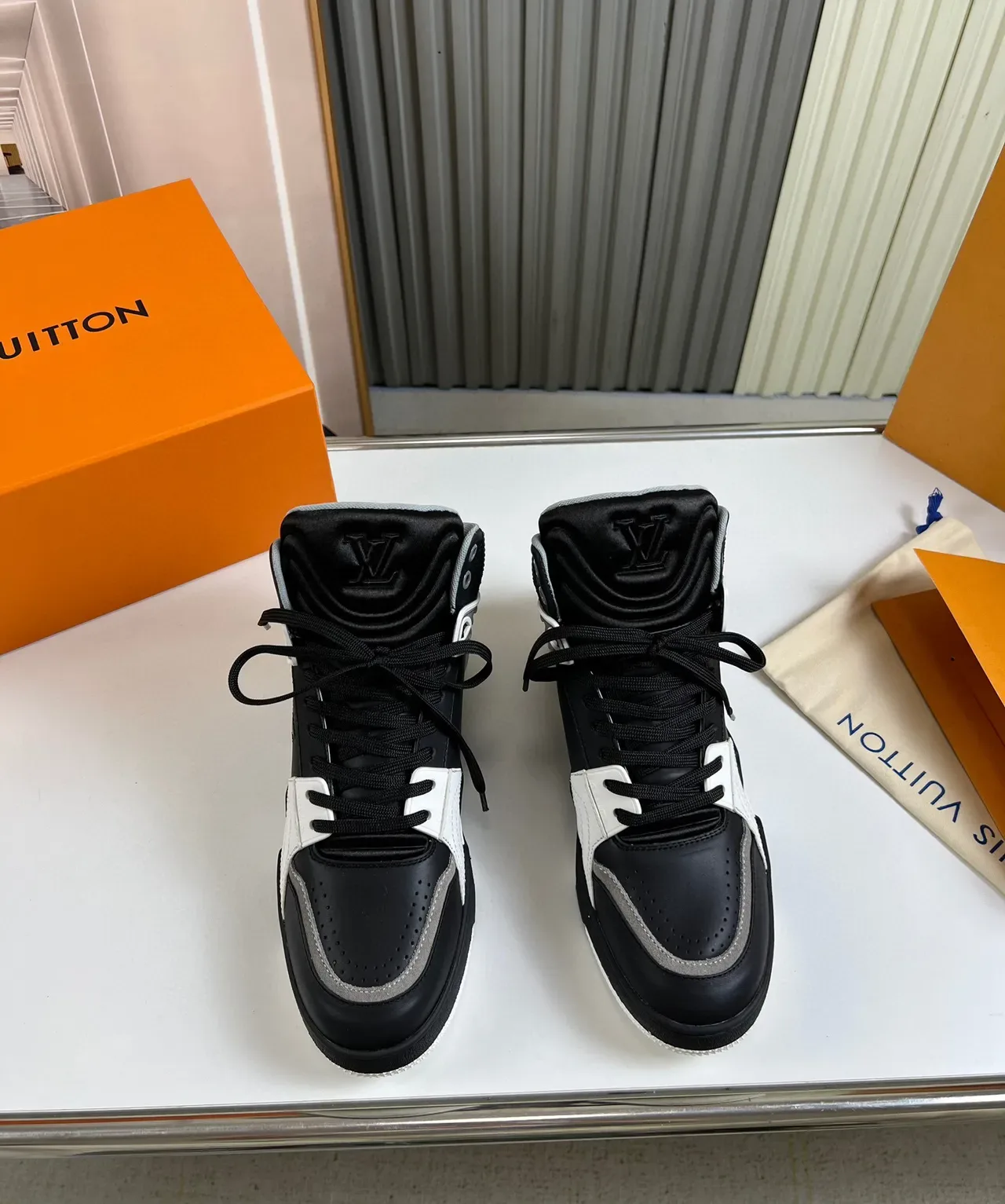Louis Vuitton LV Trainer Black White High-Top Monogrammed Lifestyle Sneakers 8