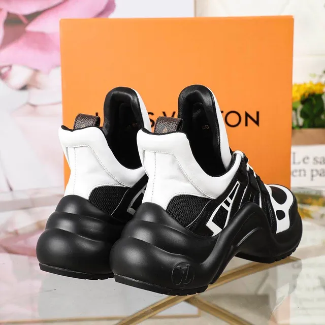 Louis Vuitton LV Trainer Black White High-Top Sole Chunky Sneakers 5