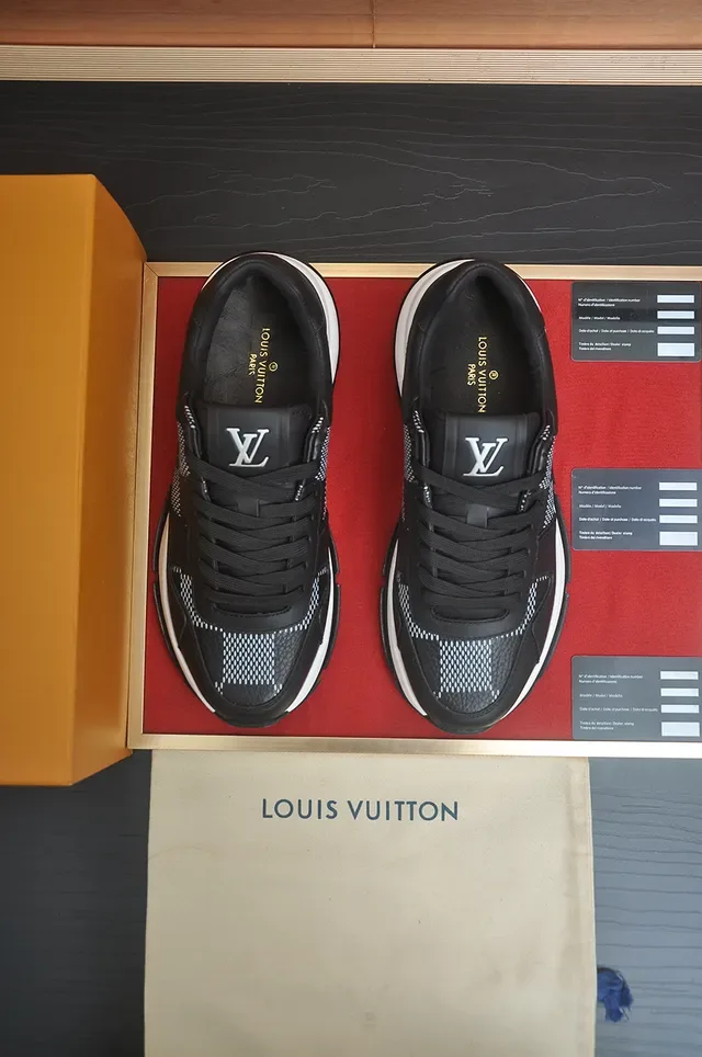 لويس فيتون LV Trainer أسود أبيض Low-Top جلد-شبكة هجين نمط حياة حذاء رياضي 5