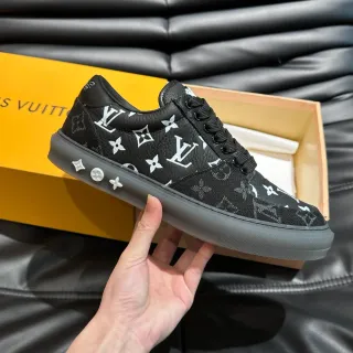 Louis Vuitton LV Trainer কালো সাদা মনোগ্রাম ক্যানভাস লো-টপ লাইফস্টাইল স্নিকার