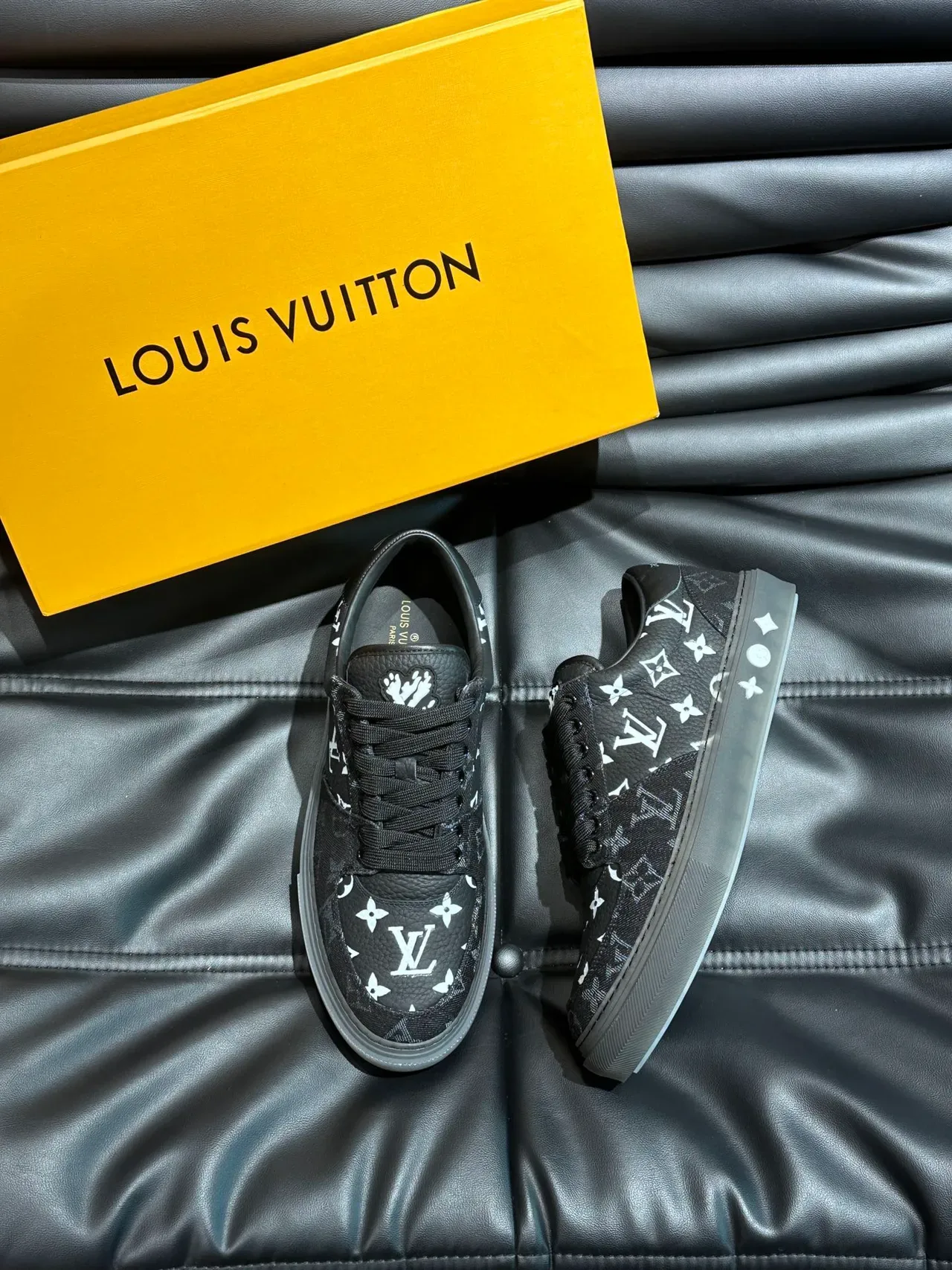 Louis Vuitton LV Trainer Black White Monogram Canvas Low-Top Lifestyle Sneakers 5