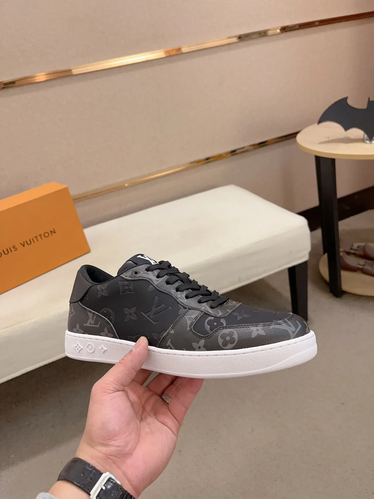 Louis Vuitton LV Trainer Black White Monogrammed Leather Low-Top Lifestyle Sneakers 8