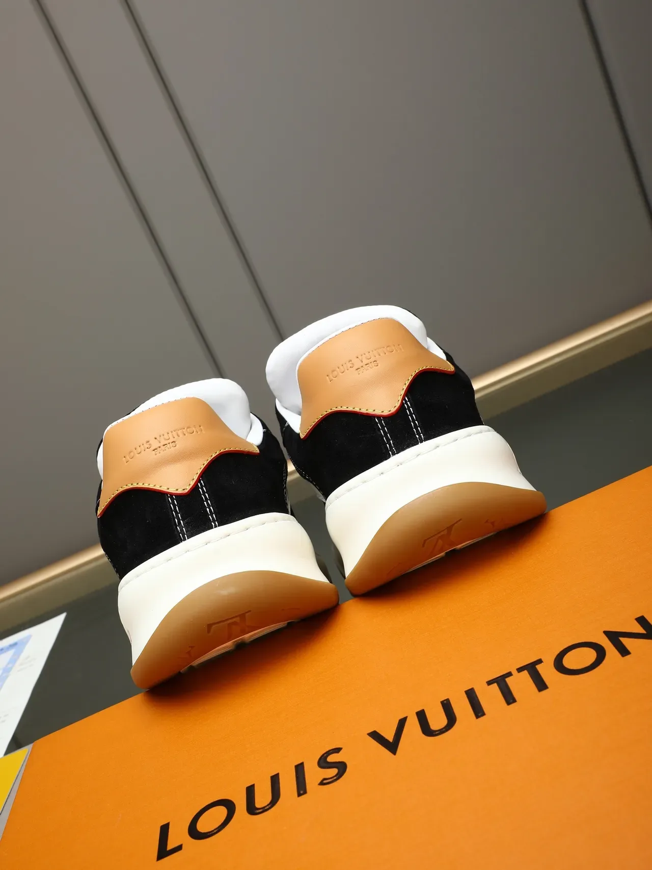 Louis Vuitton LV Trainer Black White Tan Gum Lifestyle Sneakers 4