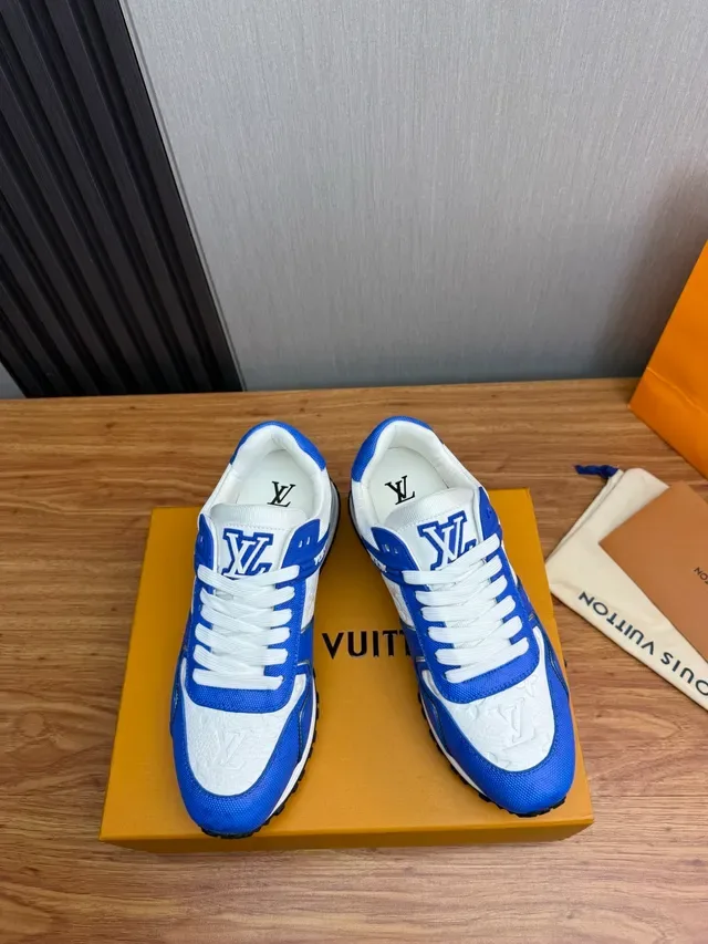 Louis Vuitton LV Trainer Blue White Color-Blocked Embossed Monogram Panels Lifestyle Sneakers 2