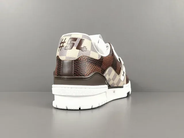Louis Vuitton LV Trainer Brown Beige Monogram Canvas Chunky Platform Sole Lifestyle Sneakers 14