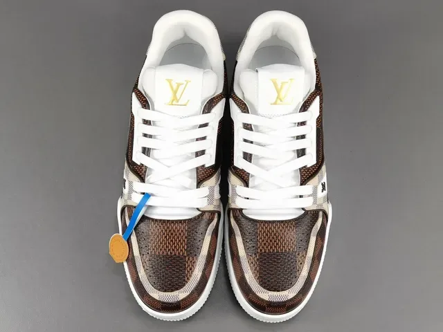 Louis Vuitton LV Trainer Brown Beige Monogram Canvas Chunky Platform Sole Lifestyle Sneakers 16