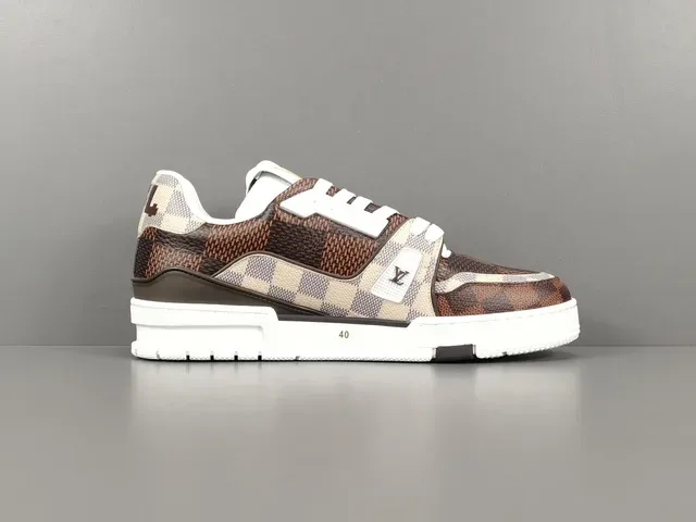 Louis Vuitton LV Trainer Brown Beige Monogram Canvas Chunky Platform Sole Lifestyle Sneakers 18