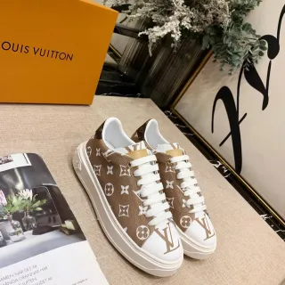 Louis Vuitton LV Trainer marrón Monogram blanco Platform Lifestyle Sneakers