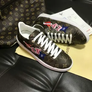 Louis Vuitton LV Trainer Marrón Multicolor Monograma Lona Patchwork Appliqué Zapatillas Lifestyle