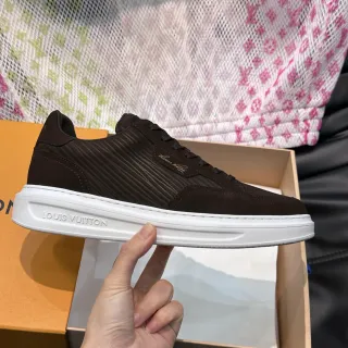 Louis Vuitton LV Trainer Brown White Low-Top Suede Upper Lifestyle Sneakers