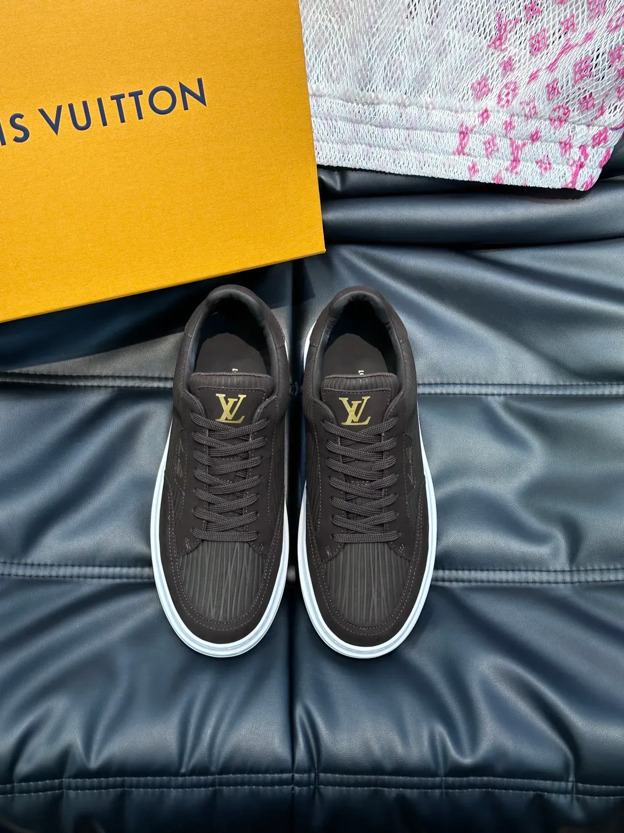 Louis Vuitton LV Trainer Brown White Low-Top Suede Upper Lifestyle Sneakers 5