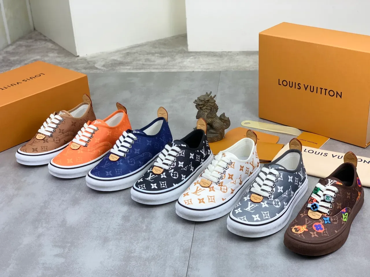 Louis Vuitton LV Trainer Brown White Monogram Canvas Low-Top Lifestyle Sneakers 2