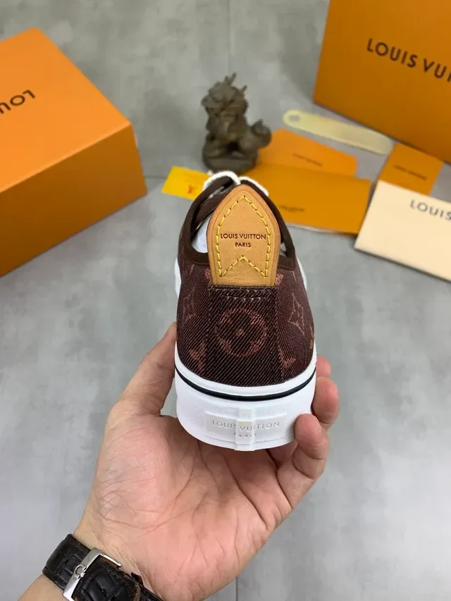 Louis Vuitton LV Trainer Brown White Monogram Canvas Low-Top Lifestyle Sneakers 4