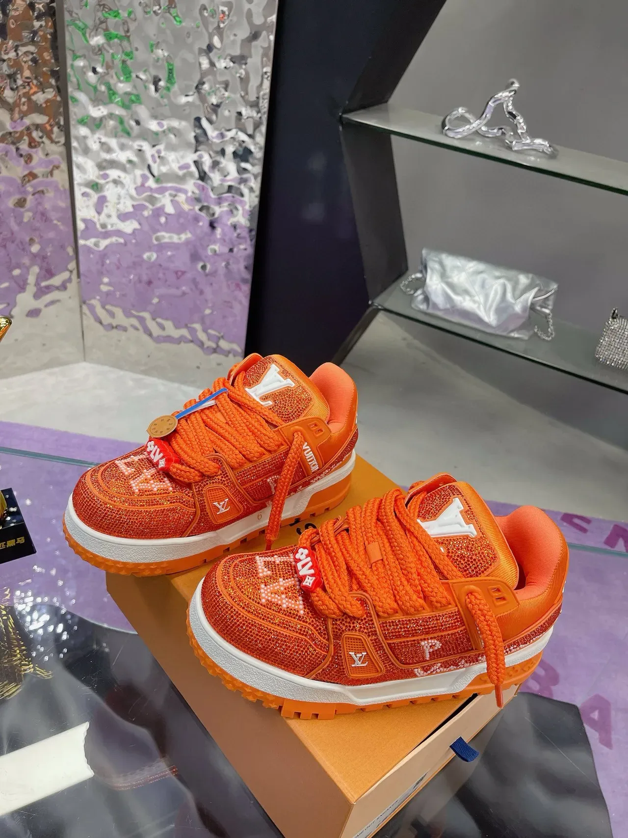 Louis Vuitton LV Trainer Crystal Orange Lifestyle Sneakers 2