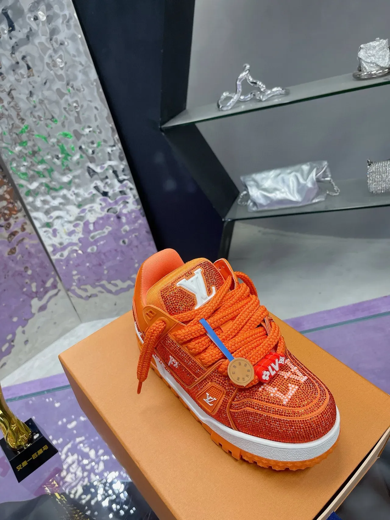 Louis Vuitton LV Trainer Crystal Orange Lifestyle Sneakers 4