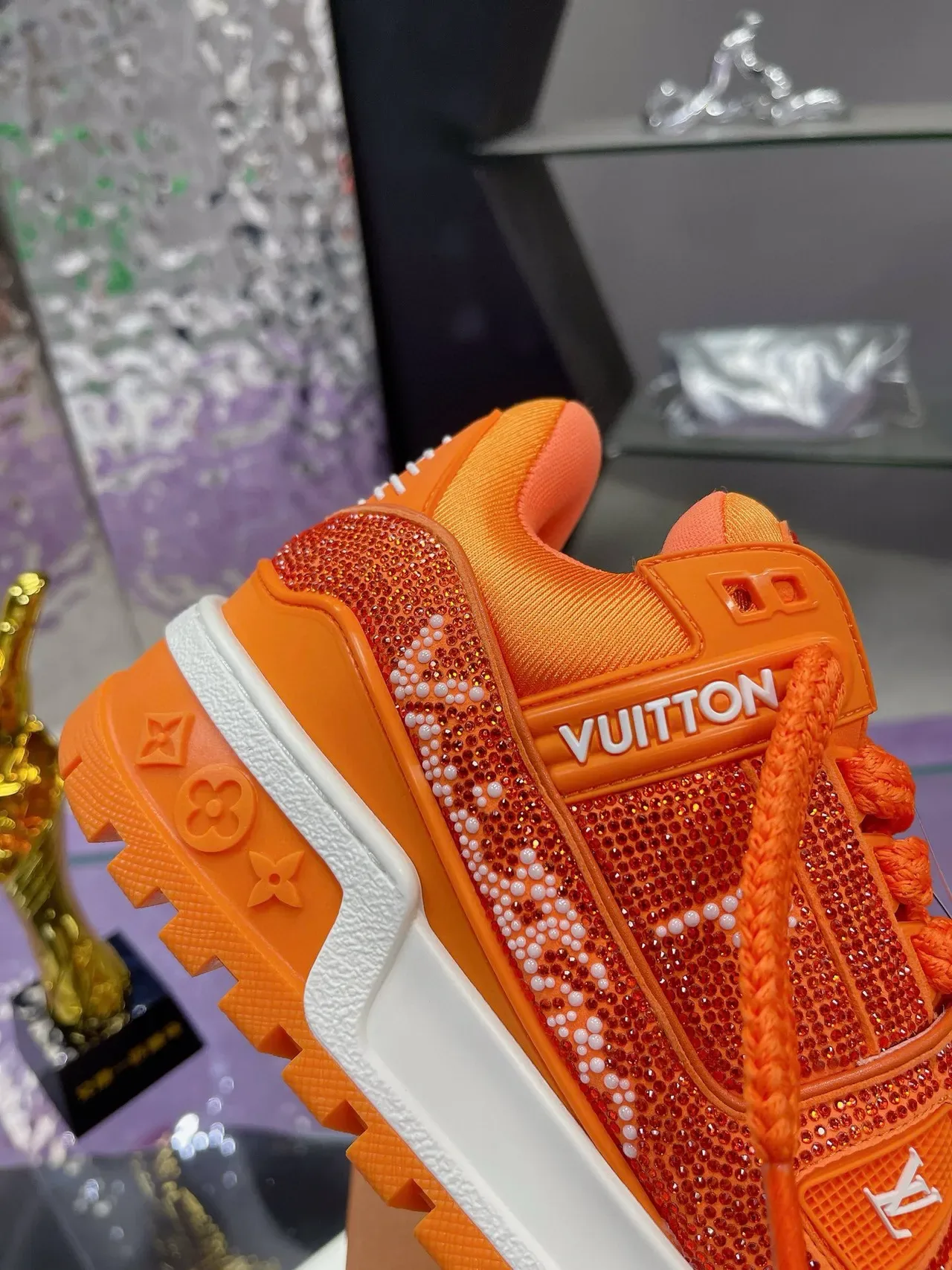Louis Vuitton LV Trainer Crystal Orange Lifestyle Sneakers 6