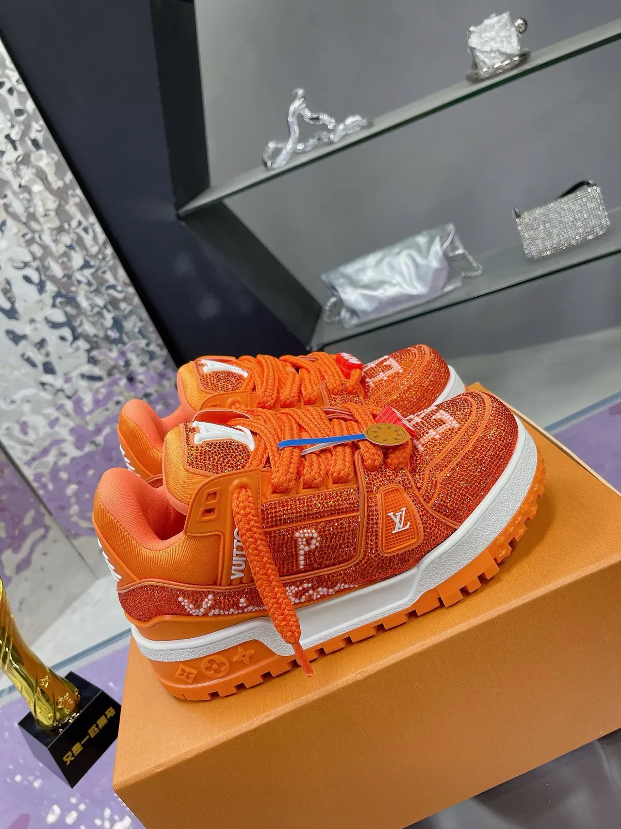 Louis Vuitton LV Trainer Crystal Orange Lifestyle Sneakers 9