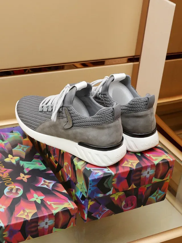 Louis Vuitton LV Trainer Gris Blanc Upper en Tricot Low-Top Lifestyle Sneakers 5