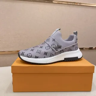 Louis Vuitton LV Trainer Gray White Slip-On Monogram Canvas Lifestyle Sneakers