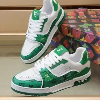 Louis Vuitton LV Trainer Zapatillas Lifestyle Verde y Blanco Monograma