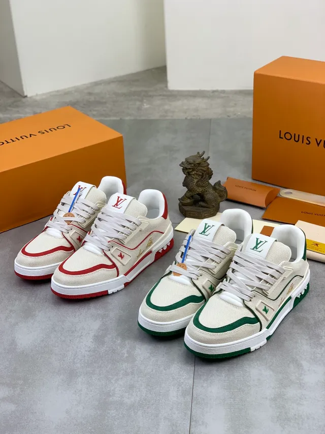 Louis Vuitton LV Trainer Off-White and Red Lifestyle Sneakers 2