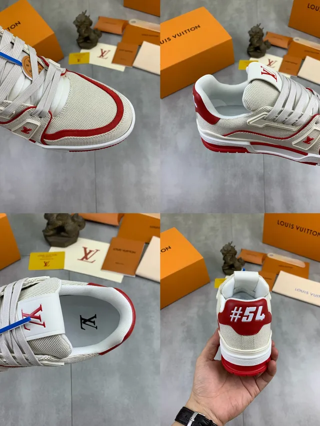 Louis Vuitton LV Trainer Off-White and Red Lifestyle Sneakers 3