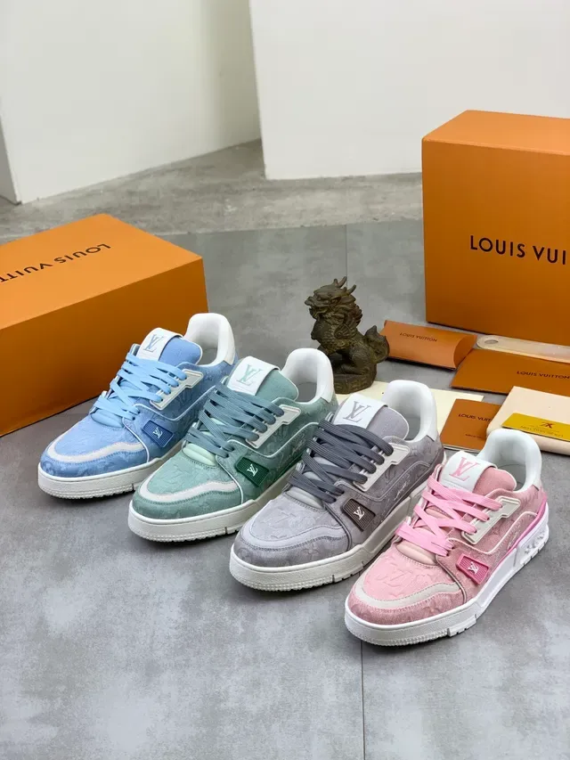 Louis Vuitton LV Trainer Pink and White Lifestyle Sneakers 2