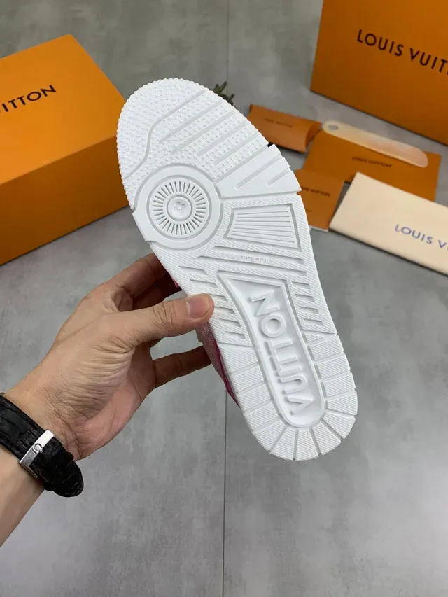 Louis Vuitton LV Trainer Pink and White Lifestyle Sneakers 4