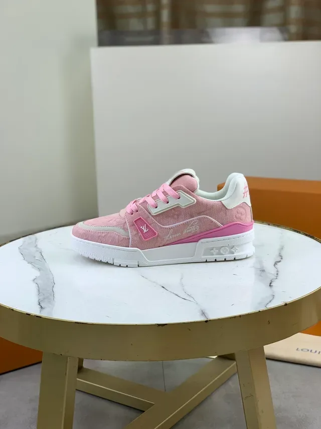 Louis Vuitton LV Trainer Pink and White Lifestyle Sneakers 6
