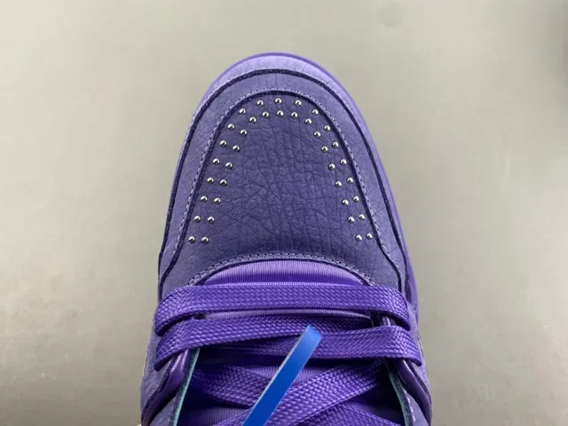 Louis Vuitton LV Trainer Purple Monochromatic Textured Leather Upper Lifestyle Sneakers 5