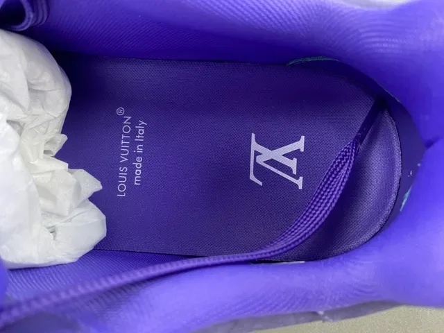 Louis Vuitton LV Trainer Purple Monochromatic Textured Leather Upper Lifestyle Sneakers 7