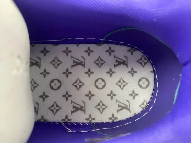 Louis Vuitton LV Trainer Purple Monochromatic Textured Leather Upper Lifestyle Sneakers 8