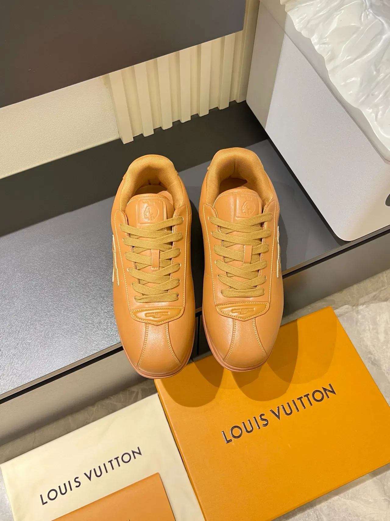 Louis Vuitton LV Trainer Tan Leather Lifestyle Sneakers 2