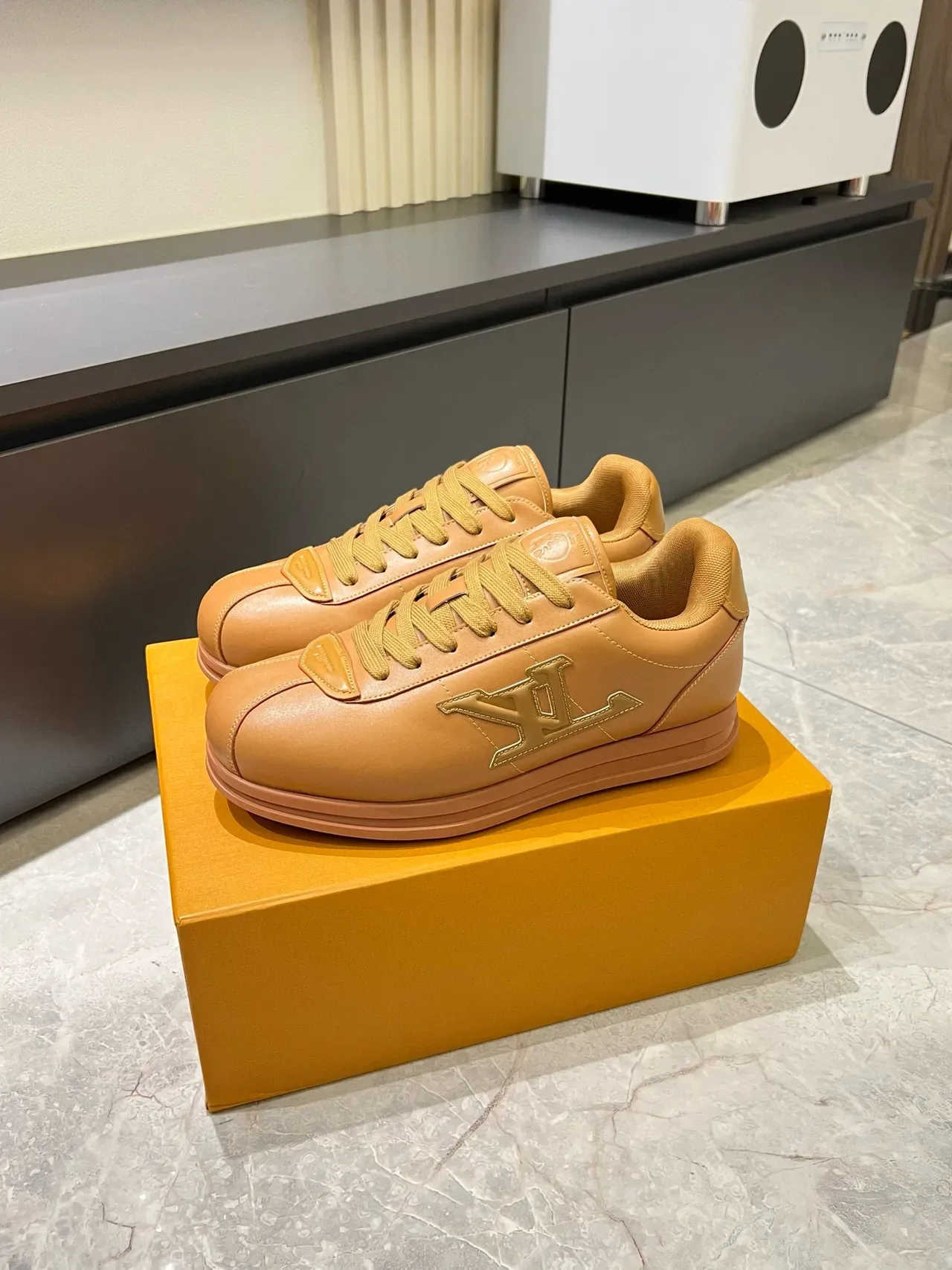 Louis Vuitton LV Trainer Tan Leather Lifestyle Sneakers 3