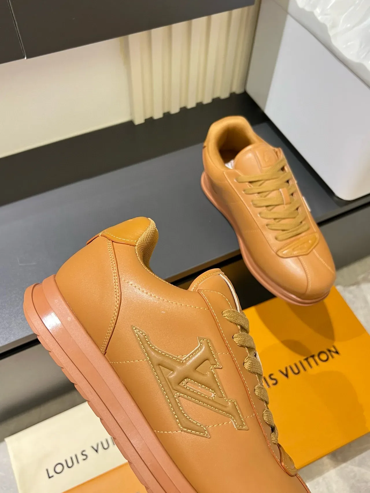 Louis Vuitton LV Trainer Tan Leather Lifestyle Sneakers 8