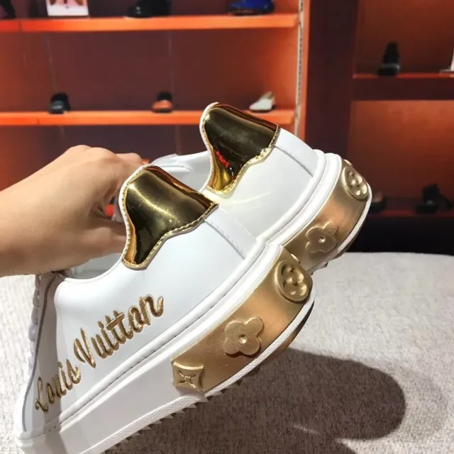 Louis Vuitton LV Trainer White and Gold Lifestyle Sneakers 2