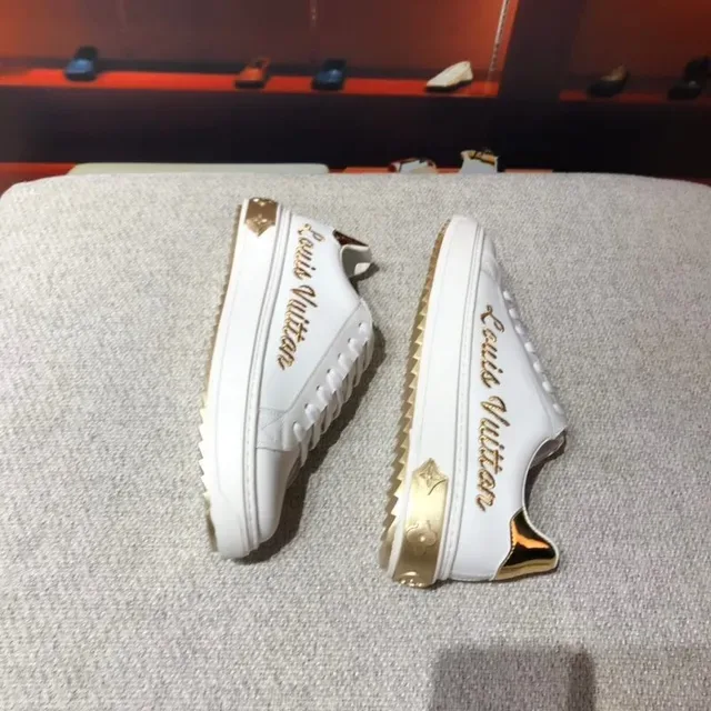 Louis Vuitton LV Trainer White and Gold Lifestyle Sneakers 3
