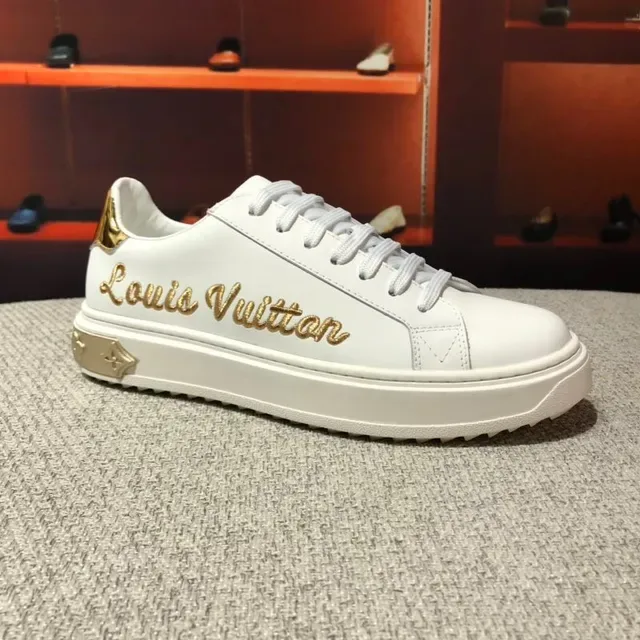 Louis Vuitton LV Trainer White and Gold Lifestyle Sneakers 7