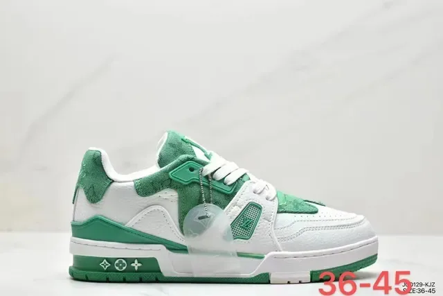 Louis Vuitton LV Trainer White Black Layered Leather And Synthetic Upper Asymmetrical Side Branding Lifestyle Sneakers 4