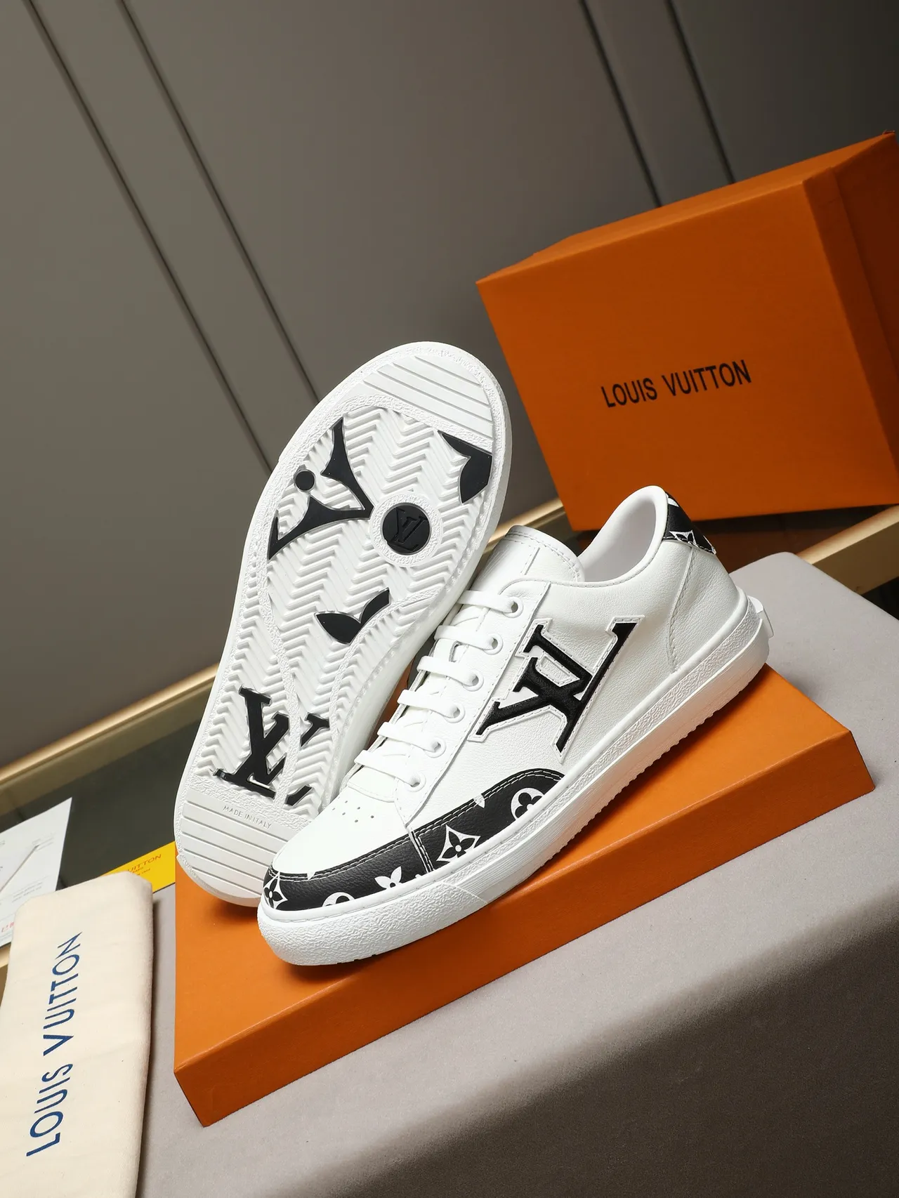 Louis Vuitton LV Trainer White Black Low-Top Leather Lifestyle Sneakers 5
