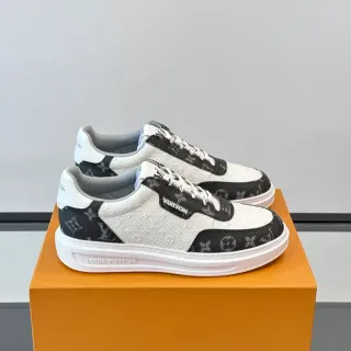 Louis Vuitton LV Trainer Blanco Negro Monograma Jacquard Superior Contraste Paneles Lifestyle Sneakers